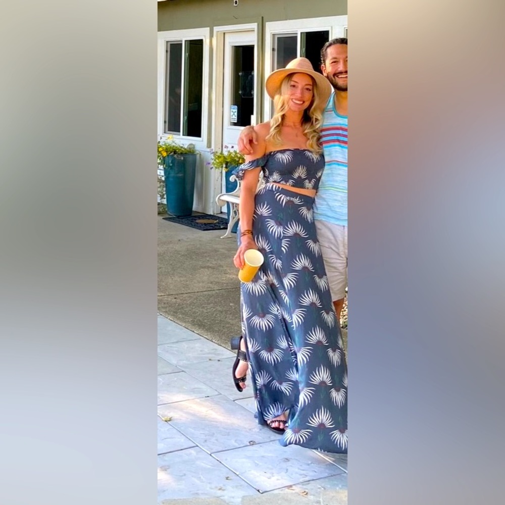 Lulus Floral Print Two-Piece Maxi Dress size XS